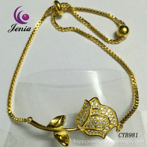 Jenia New Fashion Women Jewelry 18K Gold Plated Bracelets Zircon Chain Bracelets